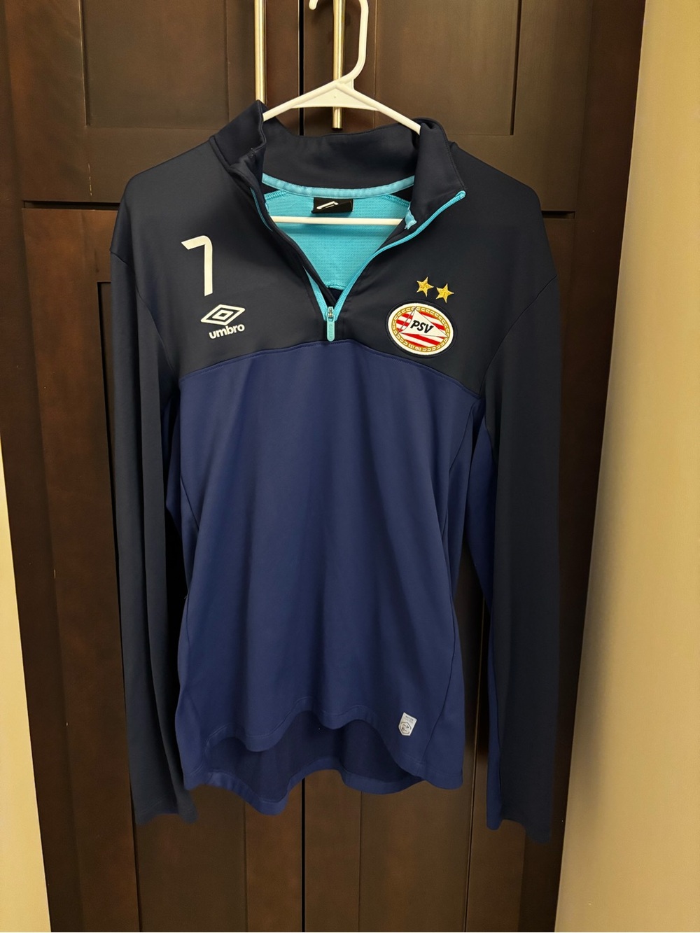 PSV Eindhoven Umbro Soccer Football Quarter Zip Training Sweater Pullover Medium